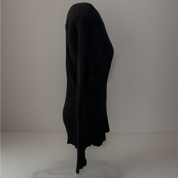 Lane Bryant Womens Black Ribbed Long Sleeve Pullover Fitted Sweater 18/20 - Picture 7 of 7
